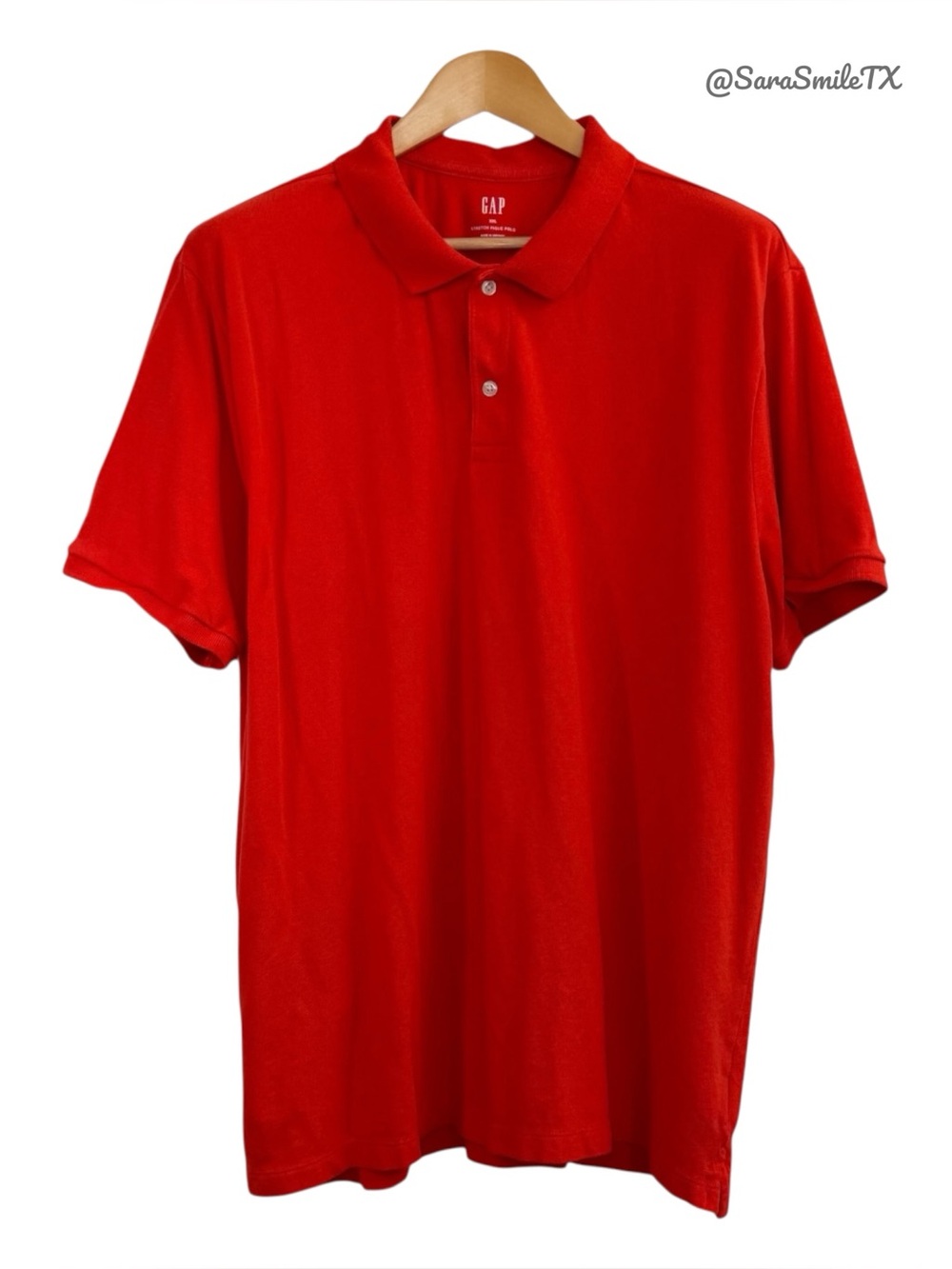 GAP - Men’s Stretch Pique Polo - Red Short Sleeve Shirt